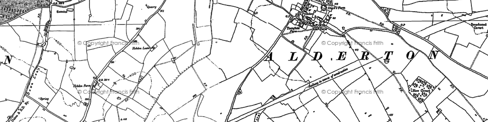 Old map of Alderton in 1919