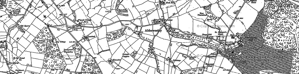 Old map of Alderwasley Hall (School) in 1879