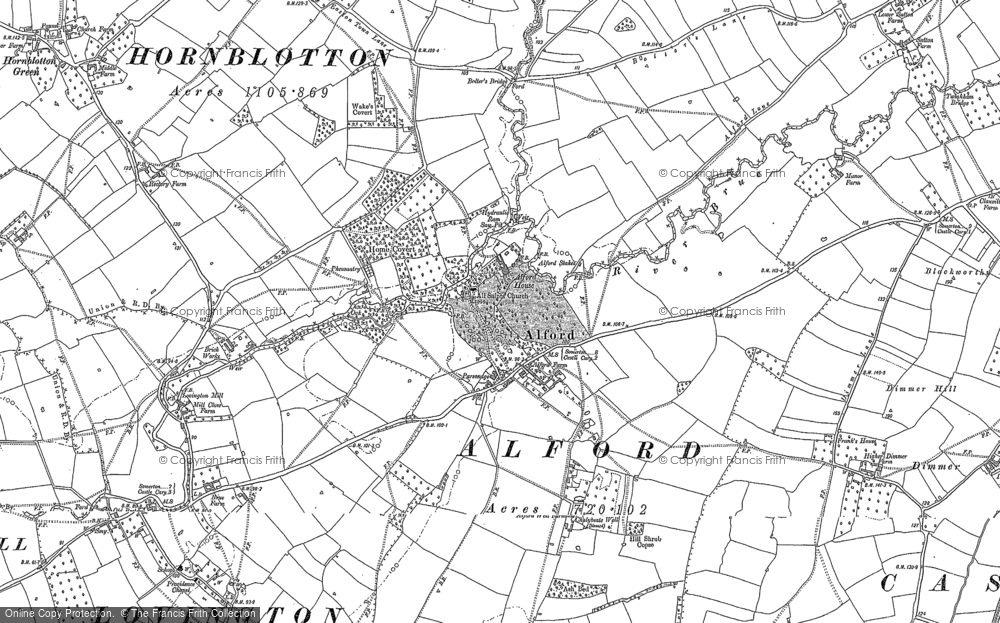 Old Map of Alford, 1885 in 1885