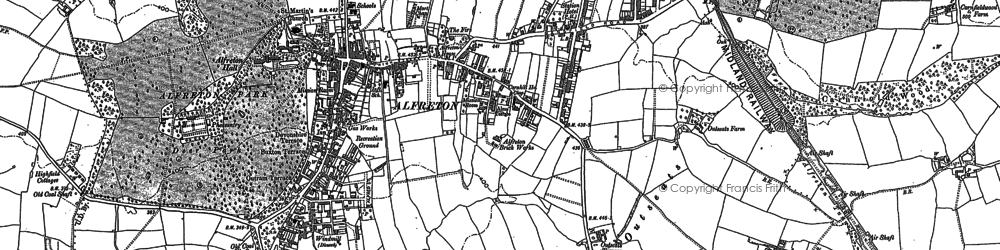 Old map of Alfreton & Mansfield Parkway Station in 1879
