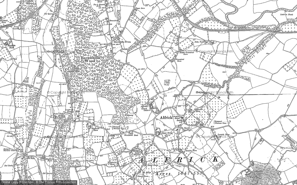 Old Map of Alfrick, 1884 - 1902 in 1884