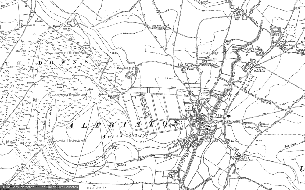 Old Map of Alfriston, 1898 - 1908 in 1898