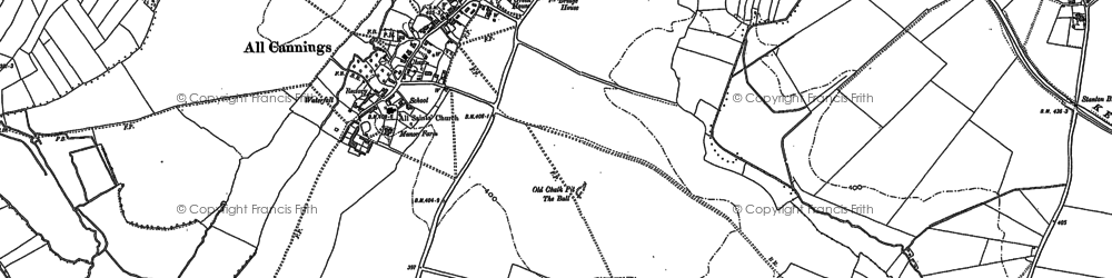 Old map of All Cannings in 1899