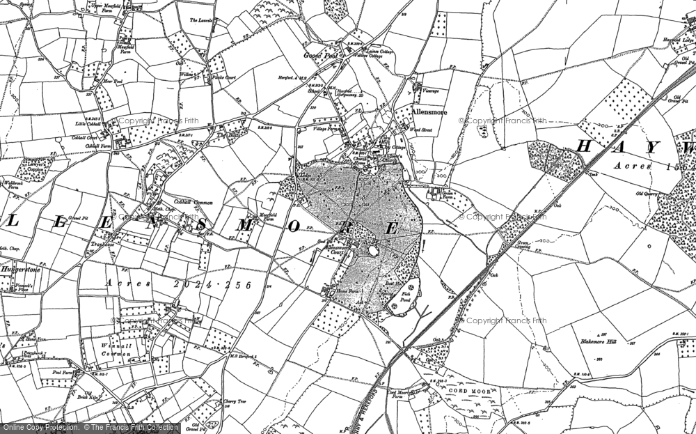 Old Map of Historic Map covering Birch Hill in 1886