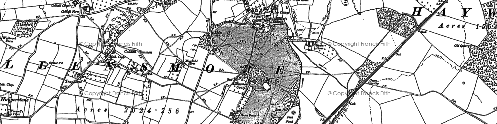 Old map of Hungerstone in 1886