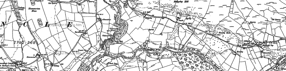 Old map of Gradbach in 1907
