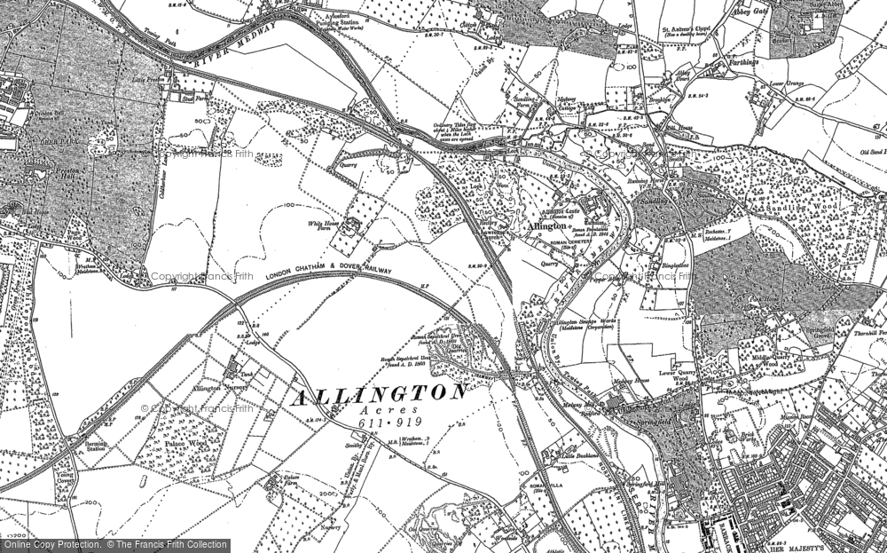 Old Map of Allington, 1895 - 1896 in 1895