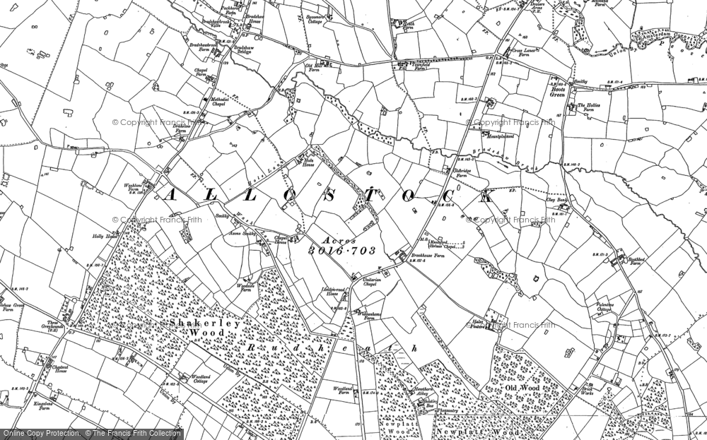 Old Map of Allostock, 1897 in 1897