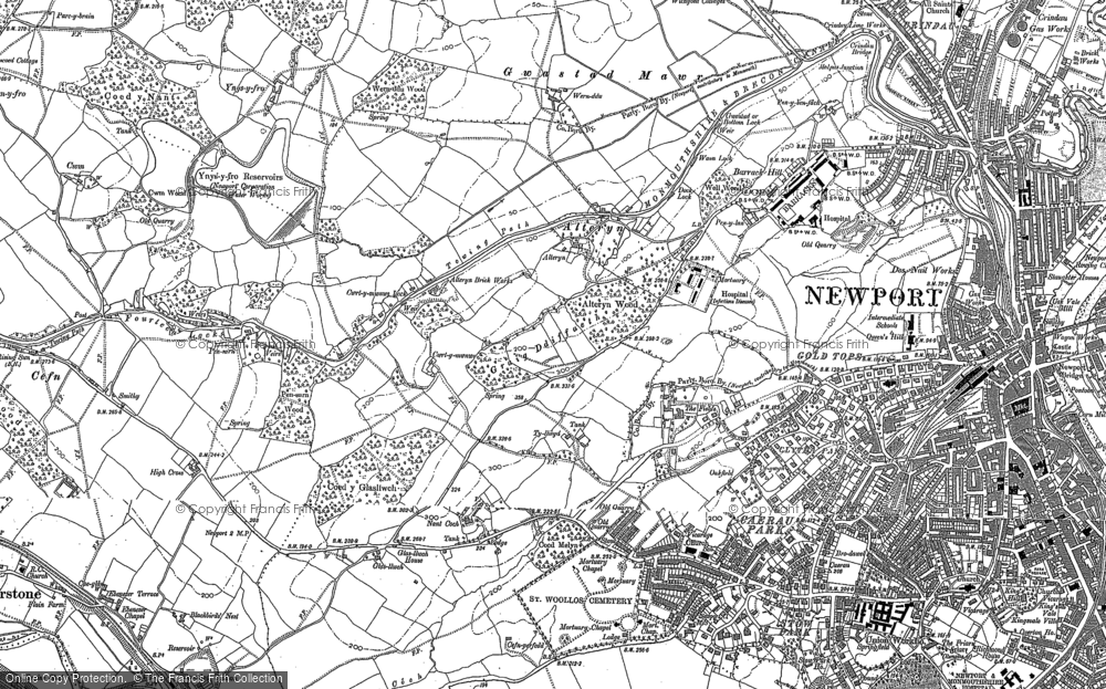 Old Map of Historic Map covering Caerau Park in 1900