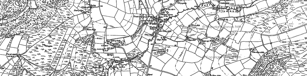 Old map of Blaengyfre in 1876