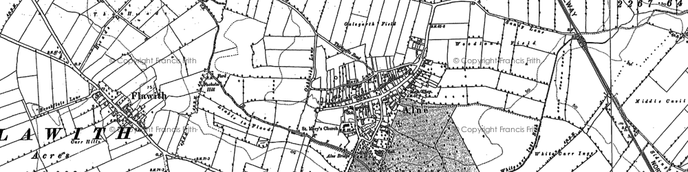 Old map of Alne in 1891