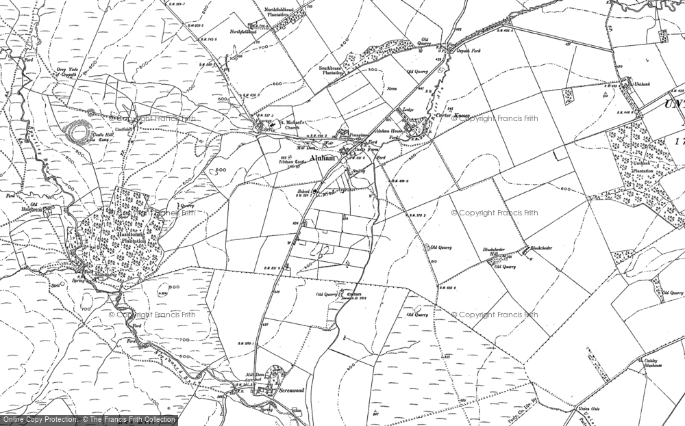 Old Map of Alnham, 1896 in 1896