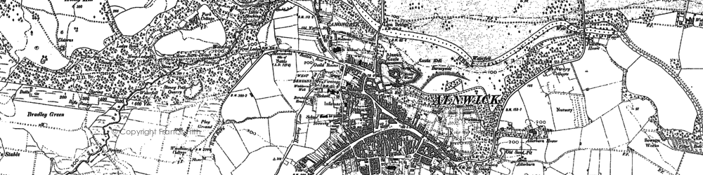 Old map of Aydon Forest in 1897