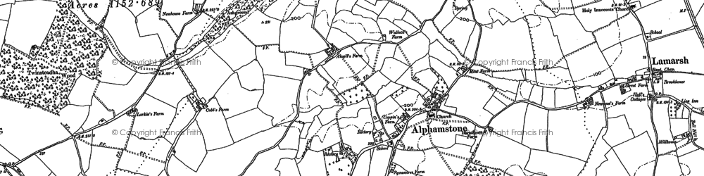 Old map of Daw's Cross in 1896