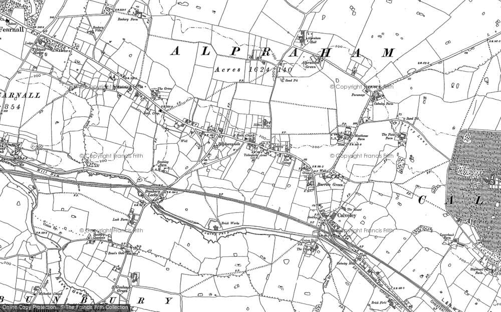 Old Map of Alpraham, 1897 in 1897