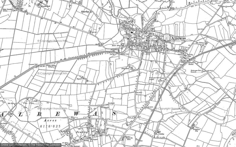 Old Map of Alrewas, 1882 in 1882