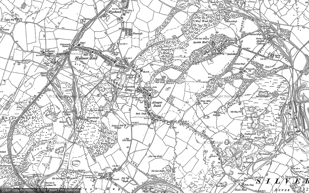 Old Map of Alsagers Bank, 1898 in 1898