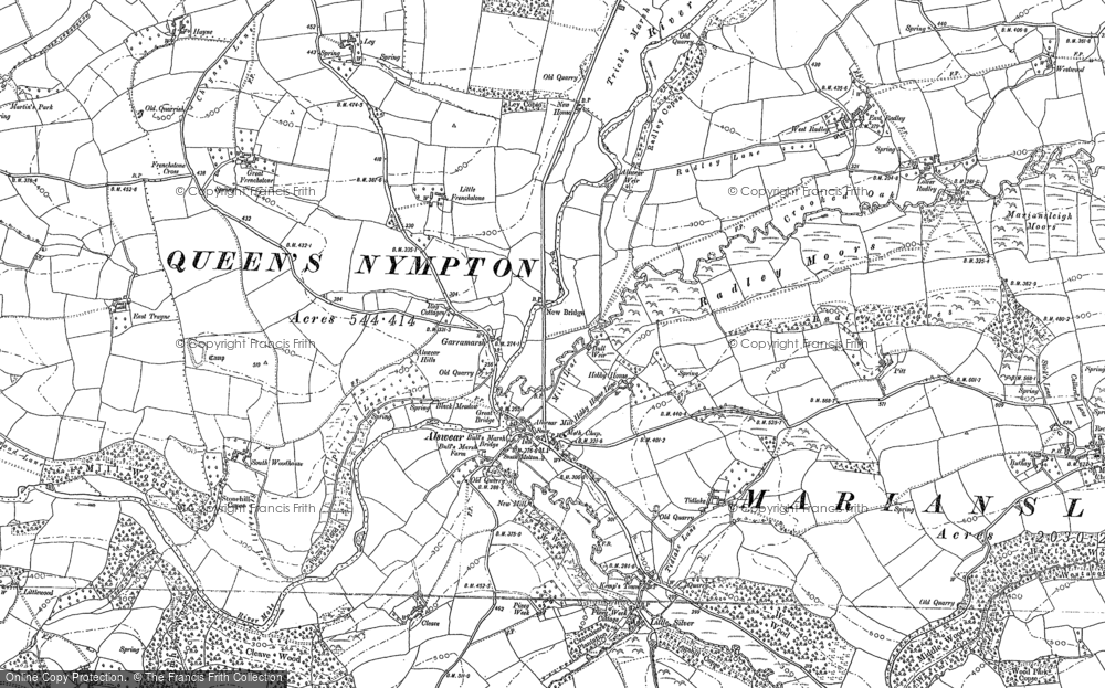 Old Map of Historic Map covering Ley in 1886