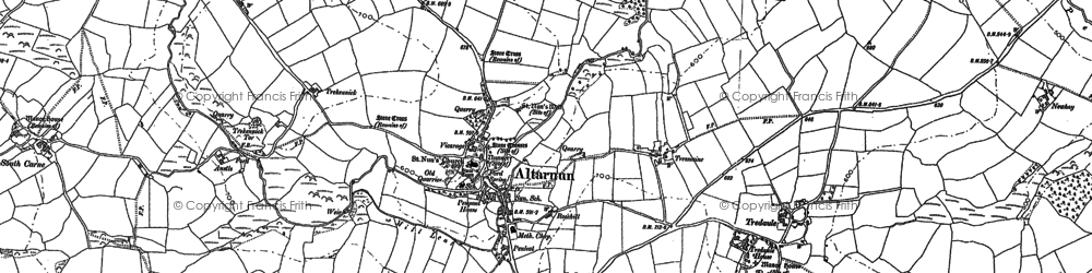 Old map of Altarnun in 1882