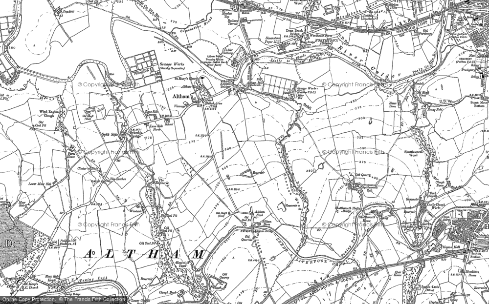 Old Map of Historic Map covering Brownsills in 1892