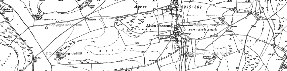 Old map of Alton Pancras in 1887