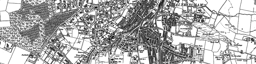 Old map of Timperley Brook in 1897