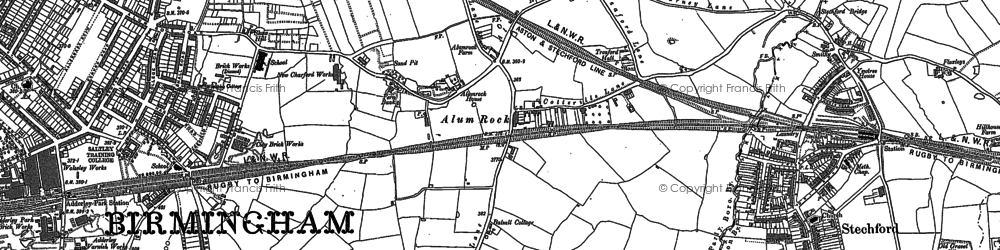 Old map of Alum Rock in 1888