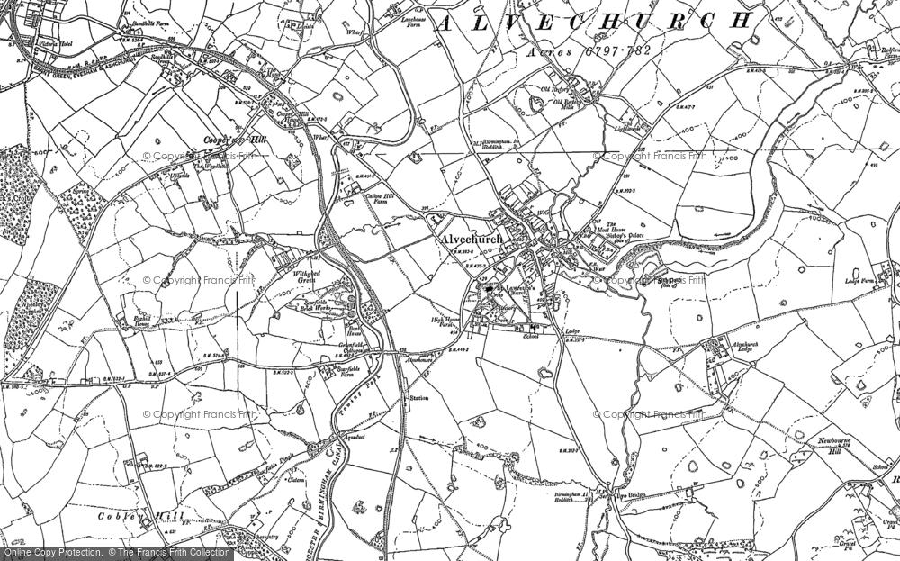 Old Map of Alvechurch, 1883 in 1883