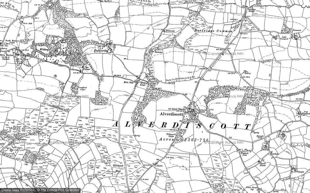 Old Map of Historic Map covering Alscott Barton in 1886