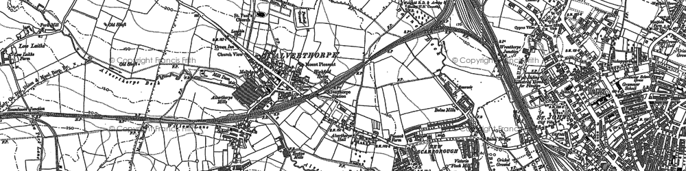 Old map of Flanshaw in 1890