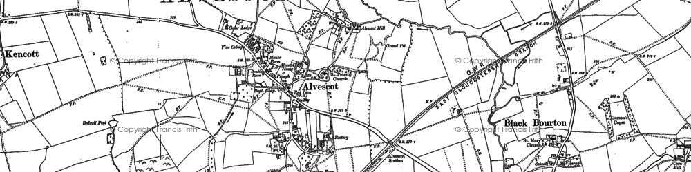 Old map of Alvescot in 1898