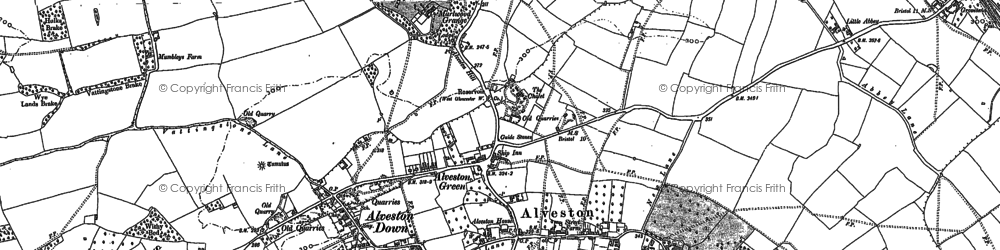 Old map of Alveston Down in 1879