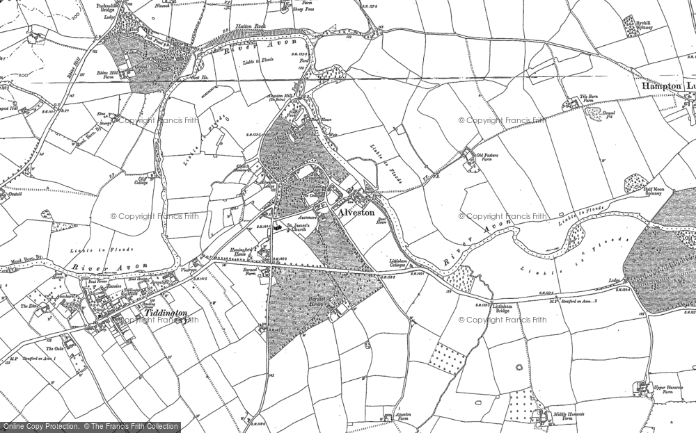 Old Map of Historic Map covering Alveston Ho in 1885