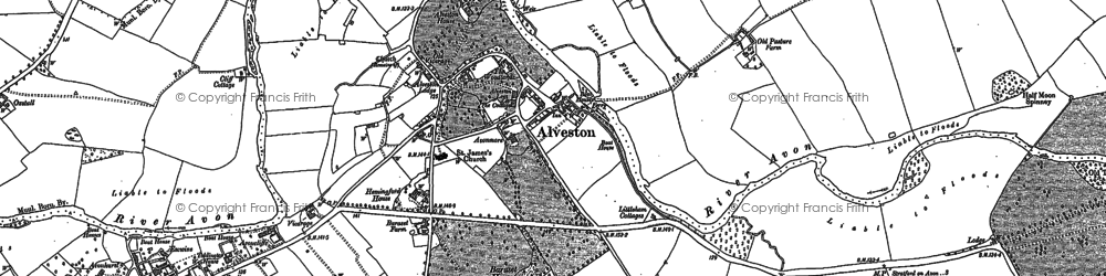 Old map of Alveston Ho in 1885