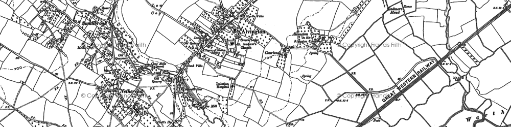 Old map of Alvington in 1880