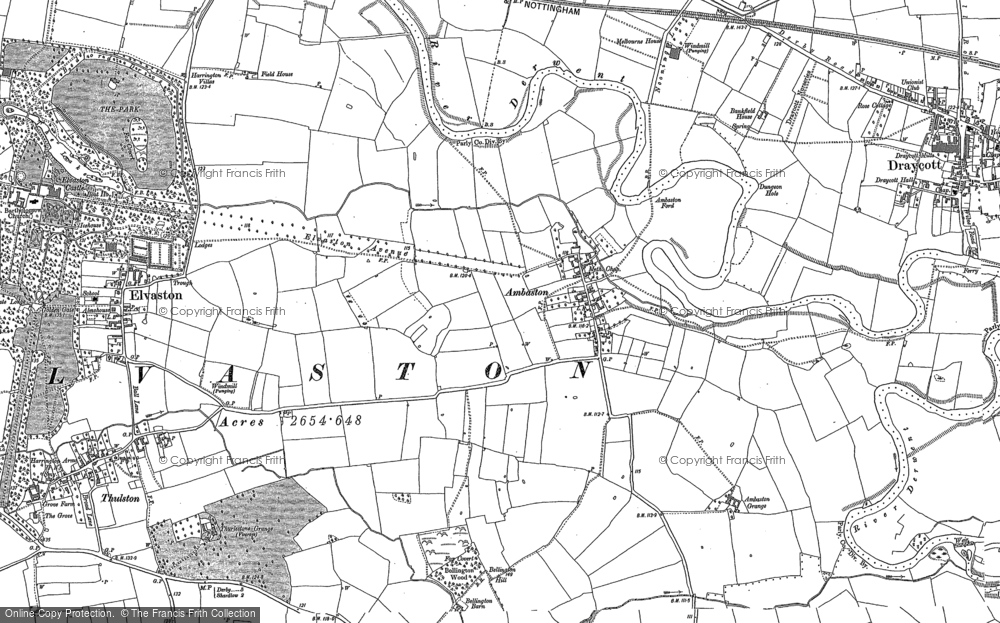 Old Map of Historic Map covering Bellington Hill in 1881