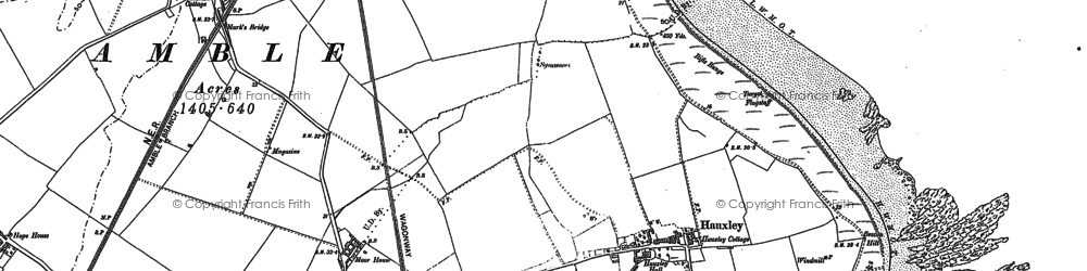 Old map of Amble in 1896