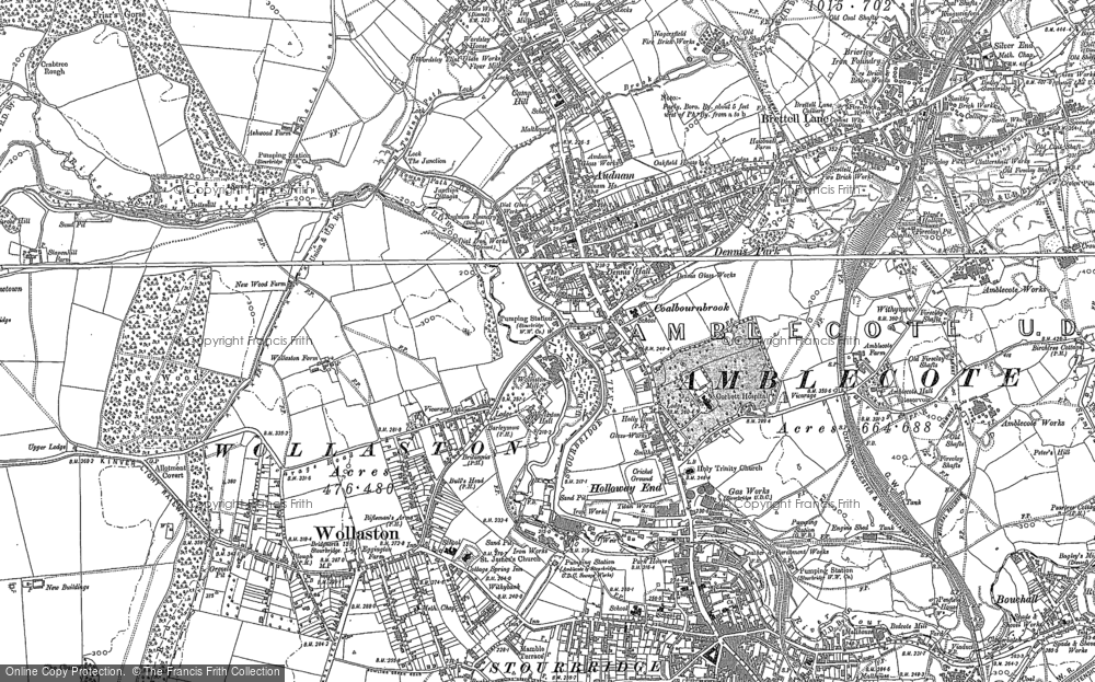 Old Map of Amblecote, 1901 in 1901