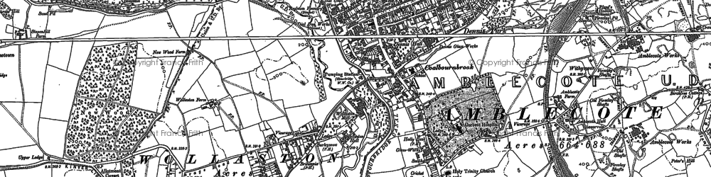 Old map of Amblecote in 1901