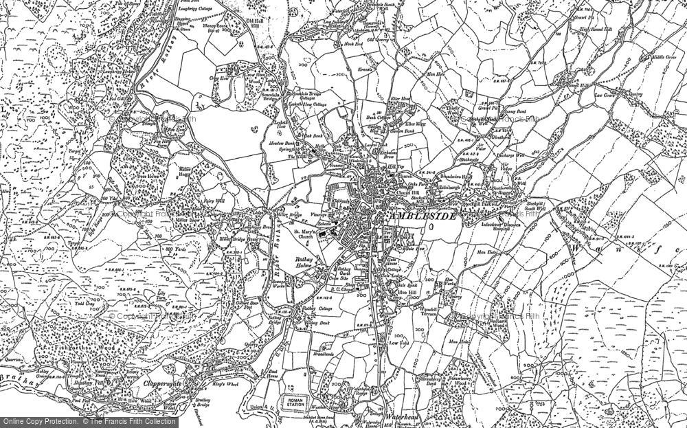 Old Map of Ambleside, 1912 - 1913 in 1912
