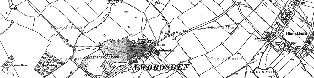 Old map of Ambrosden in 1919