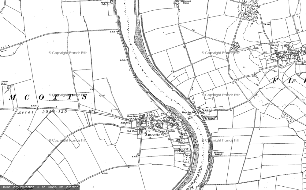 Old Map of Historic Map covering Amcotts Grange in 1906