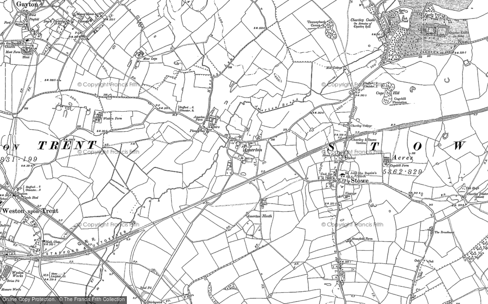 Old Map of Amerton, 1881 in 1881