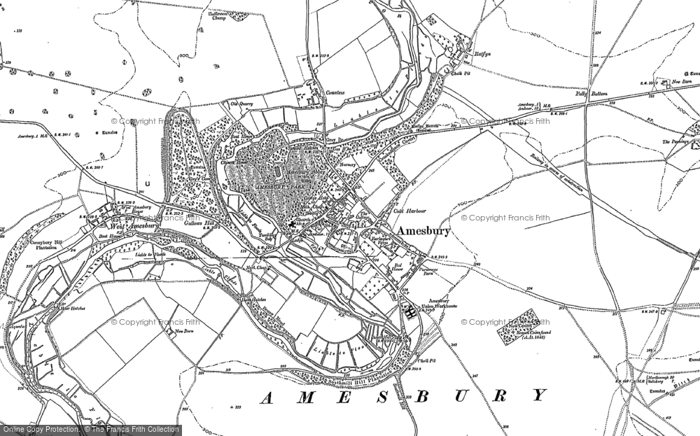Old Map of Amesbury, 1889 - 1923 in 1889