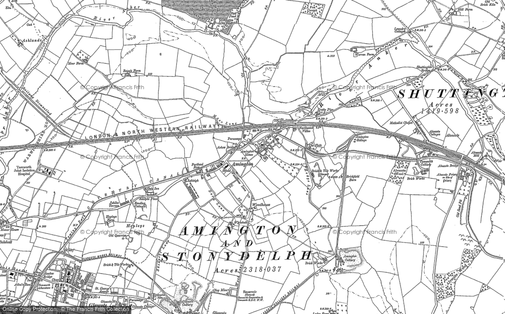 Old Map of Amington, 1901 in 1901