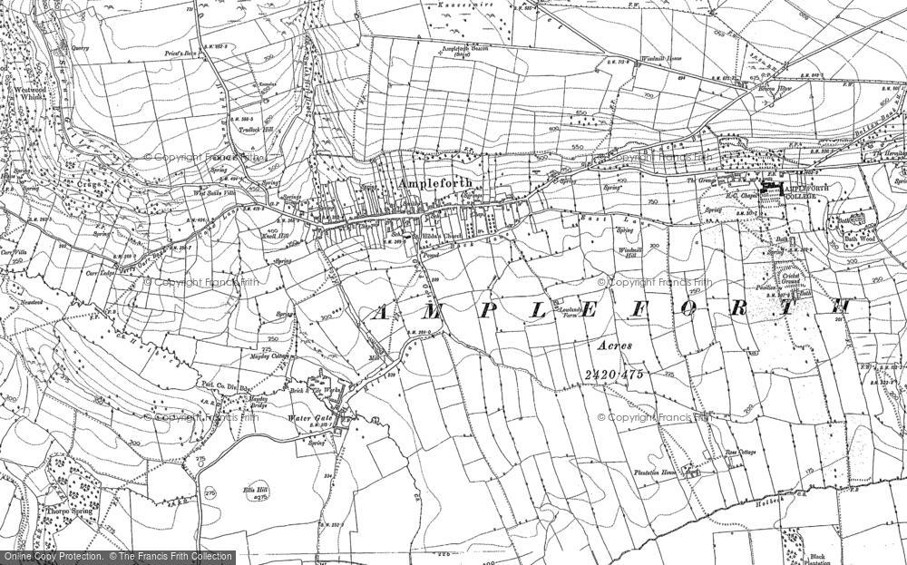Old Map of Ampleforth, 1889 - 1891 in 1889