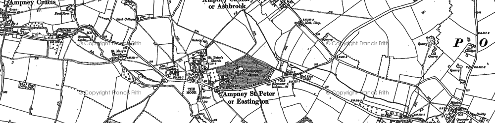 Old map of Ampney St Peter in 1875