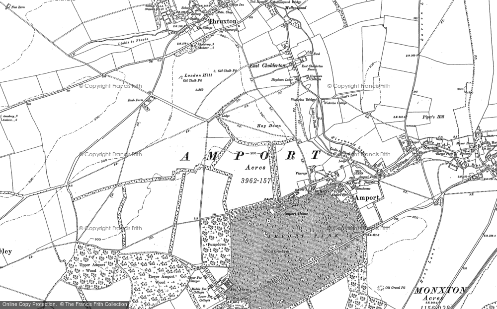 Old Map of Historic Map covering Amport Ho in 1894