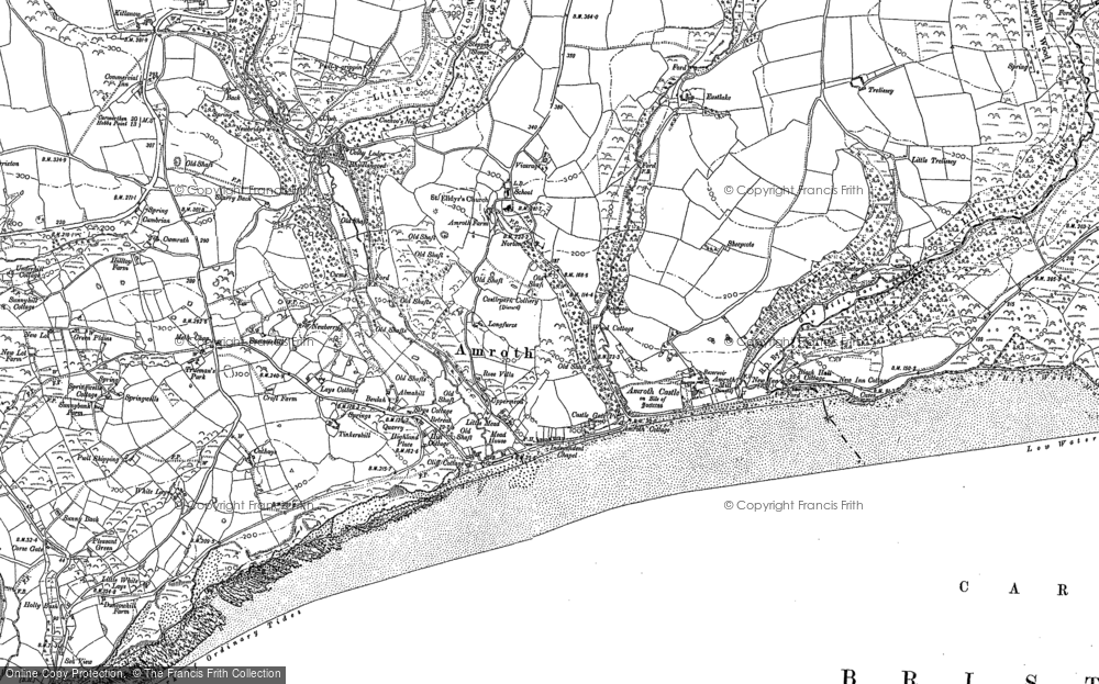 Old Map of Amroth, 1905 - 1906 in 1905