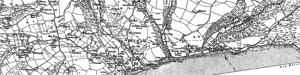 Old map of Amroth Castle in 1905